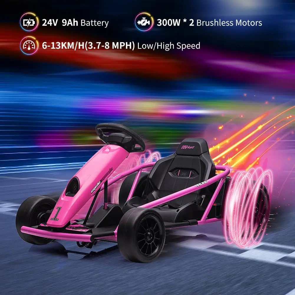 Kids Electric Go Kart 24V Racing Car Metal