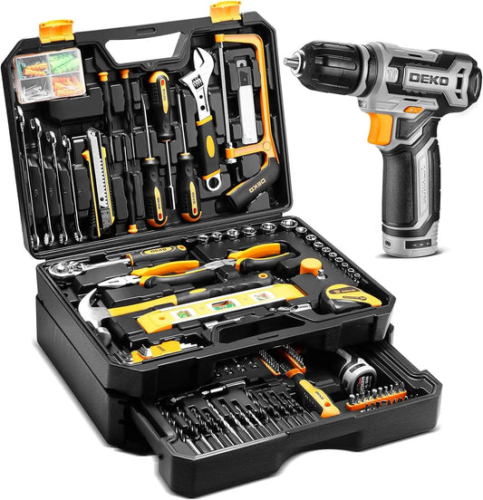 DEKO Cordless Drill And Home Repair Tool Kit