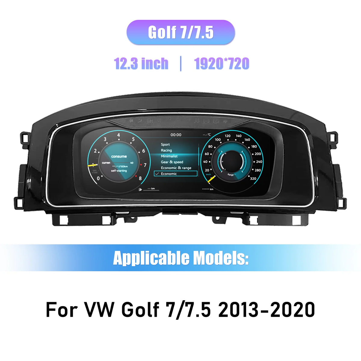 Speedometer Linux Lcd Digitaal Dashboard For VW Golf 7 7.5 MK7 7.5  2013 14 15 16 17 18 19 20  Years Cluster Auto Radio Instrument Paneel Cockpit