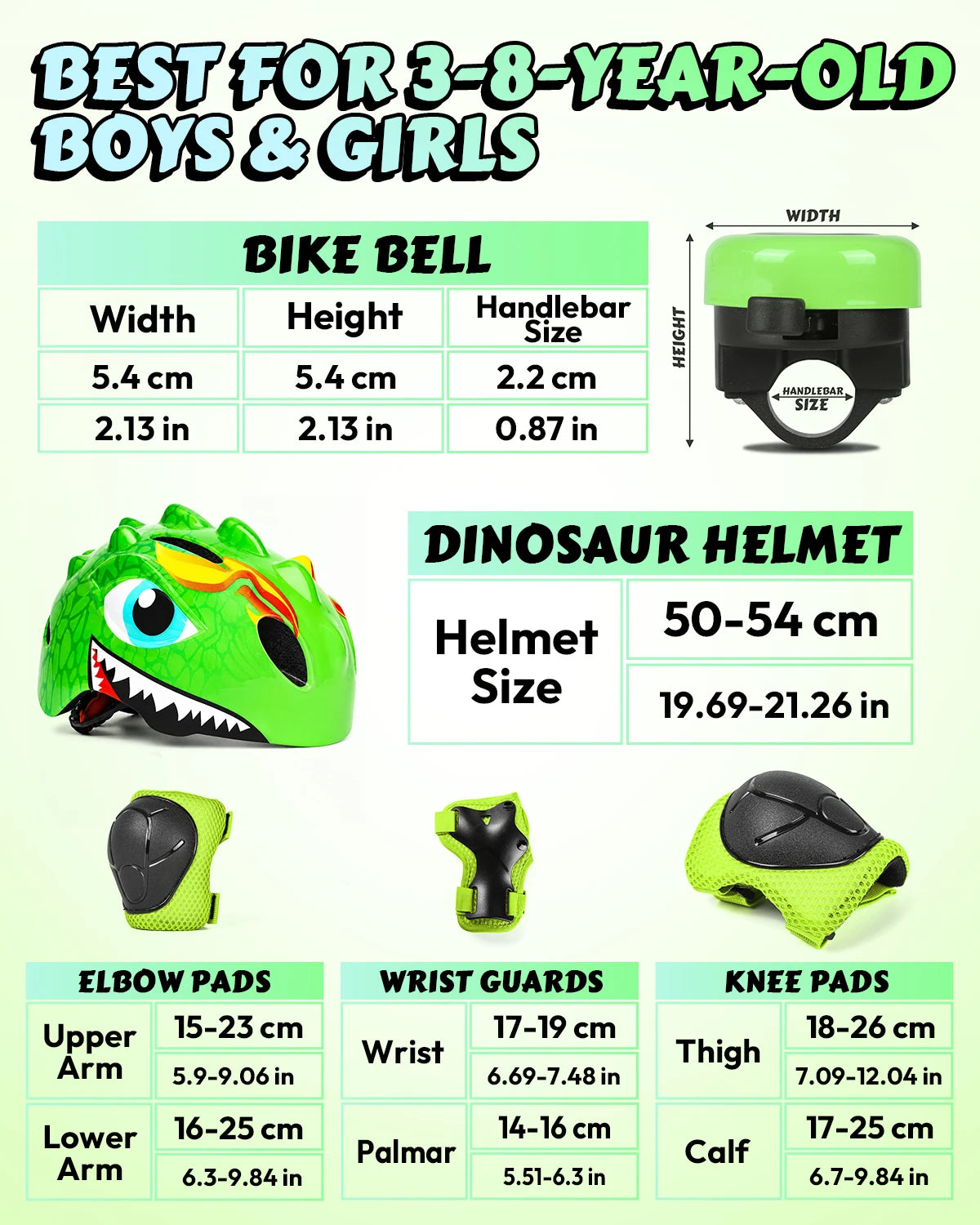 VICTGOAL Kids Bike Helmet and Protective Gear Set