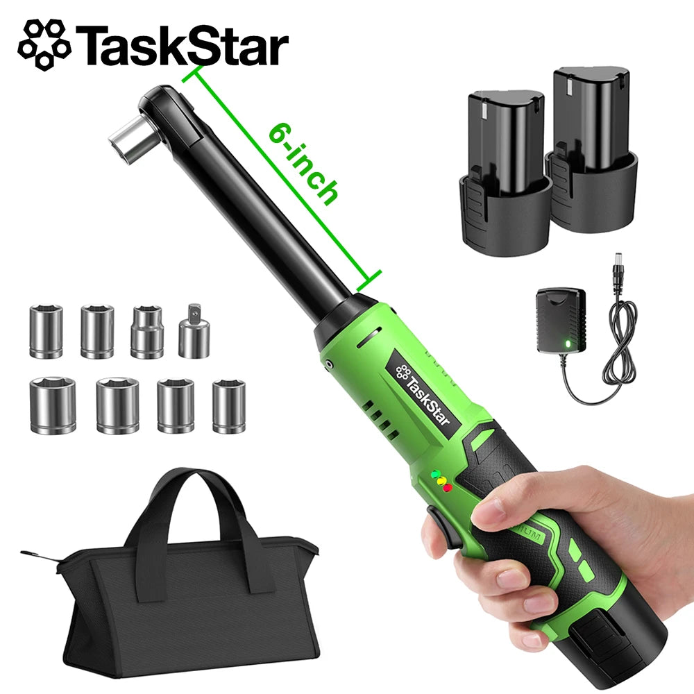 TaskStar Cordless Brushless Ratchet Wrench with LED Light
