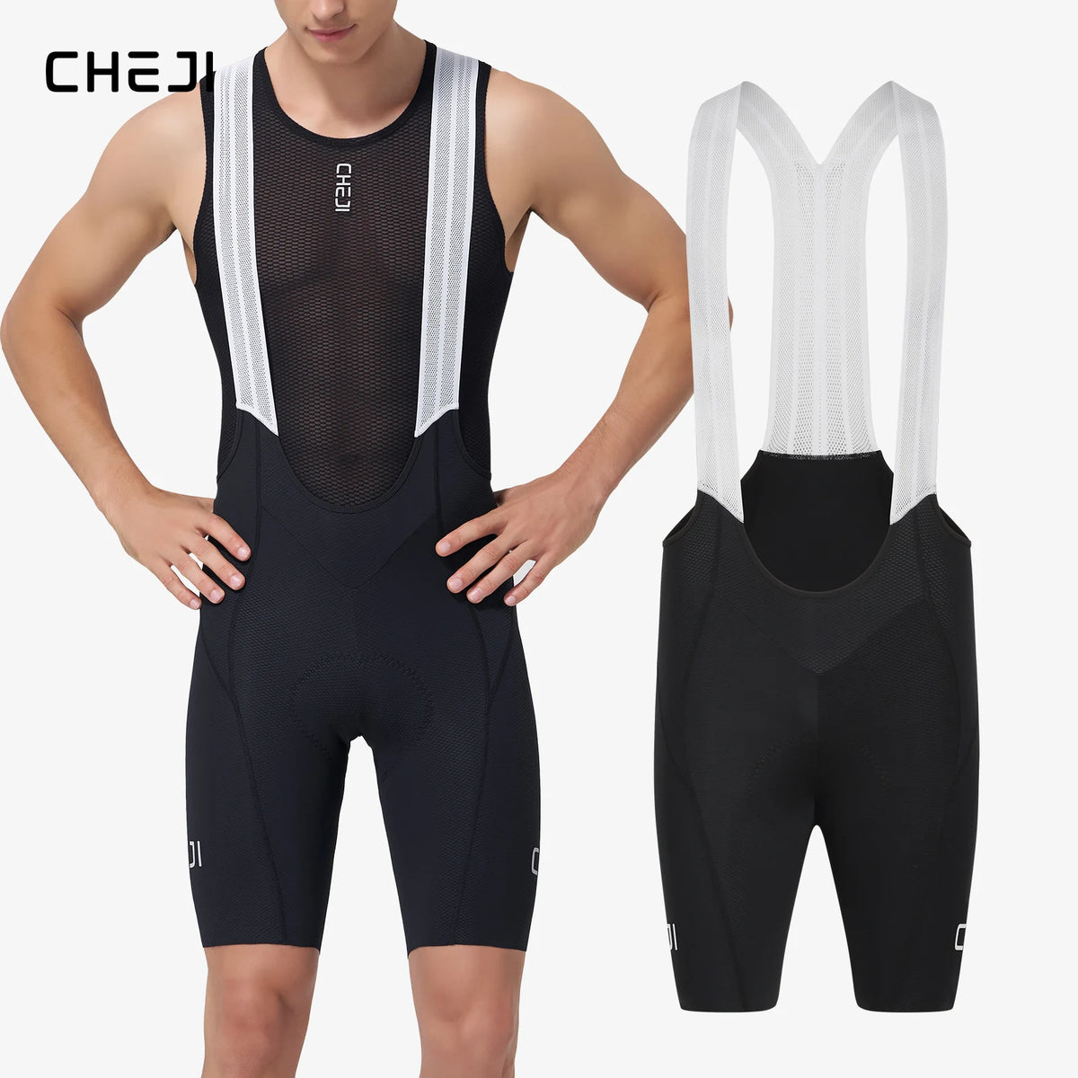 CHEJI Mens Performance Cycling Bib Shorts