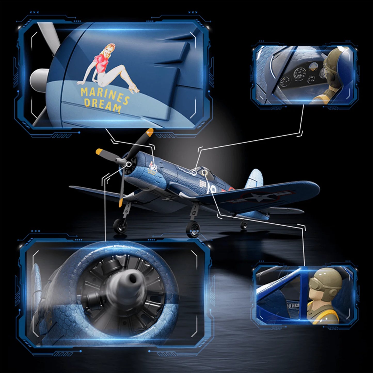 Volantexrc 500Mm Brushless F4u Corsair Rc Plane