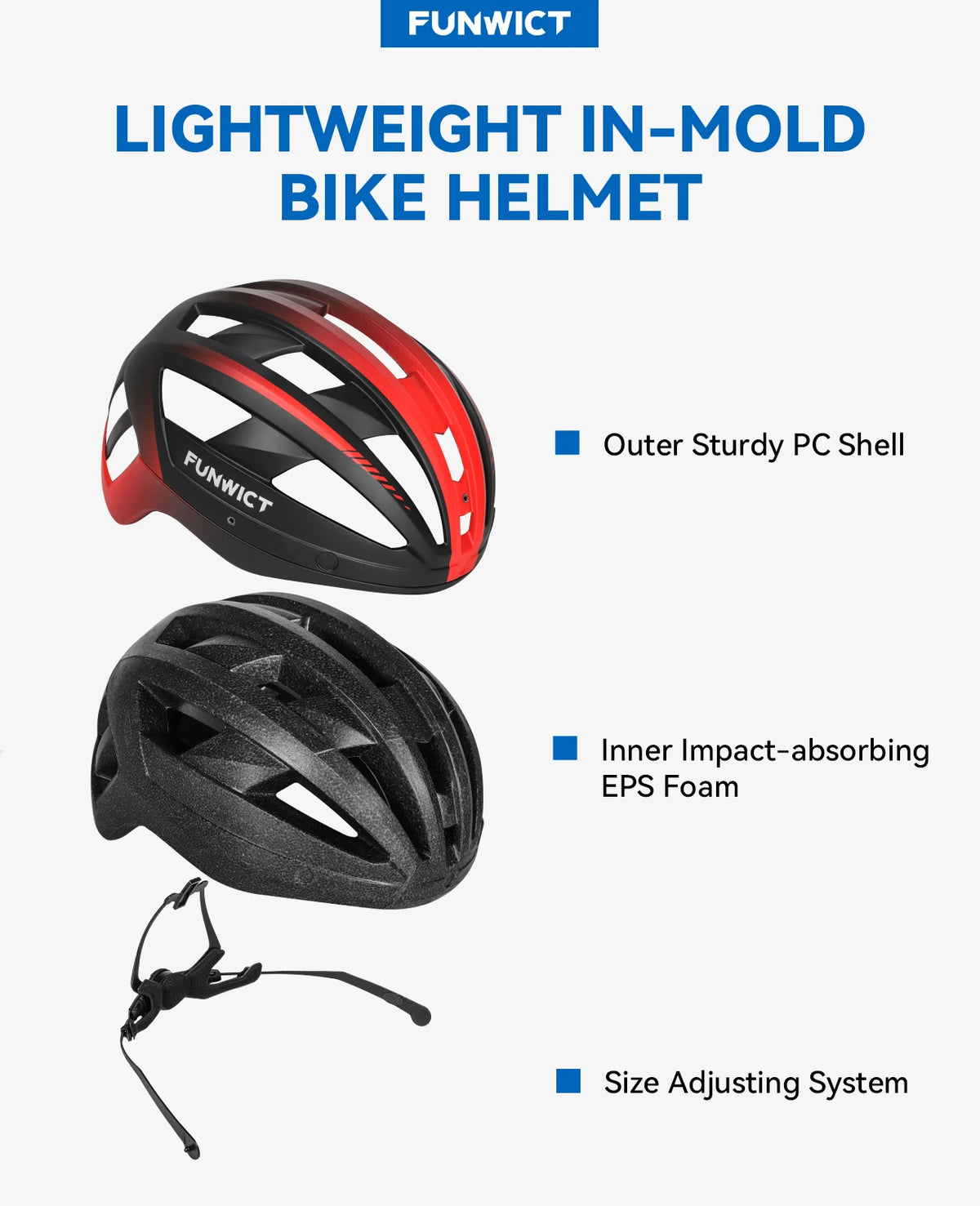 Funwict Cycling Helmet With Goggles And Rear Light