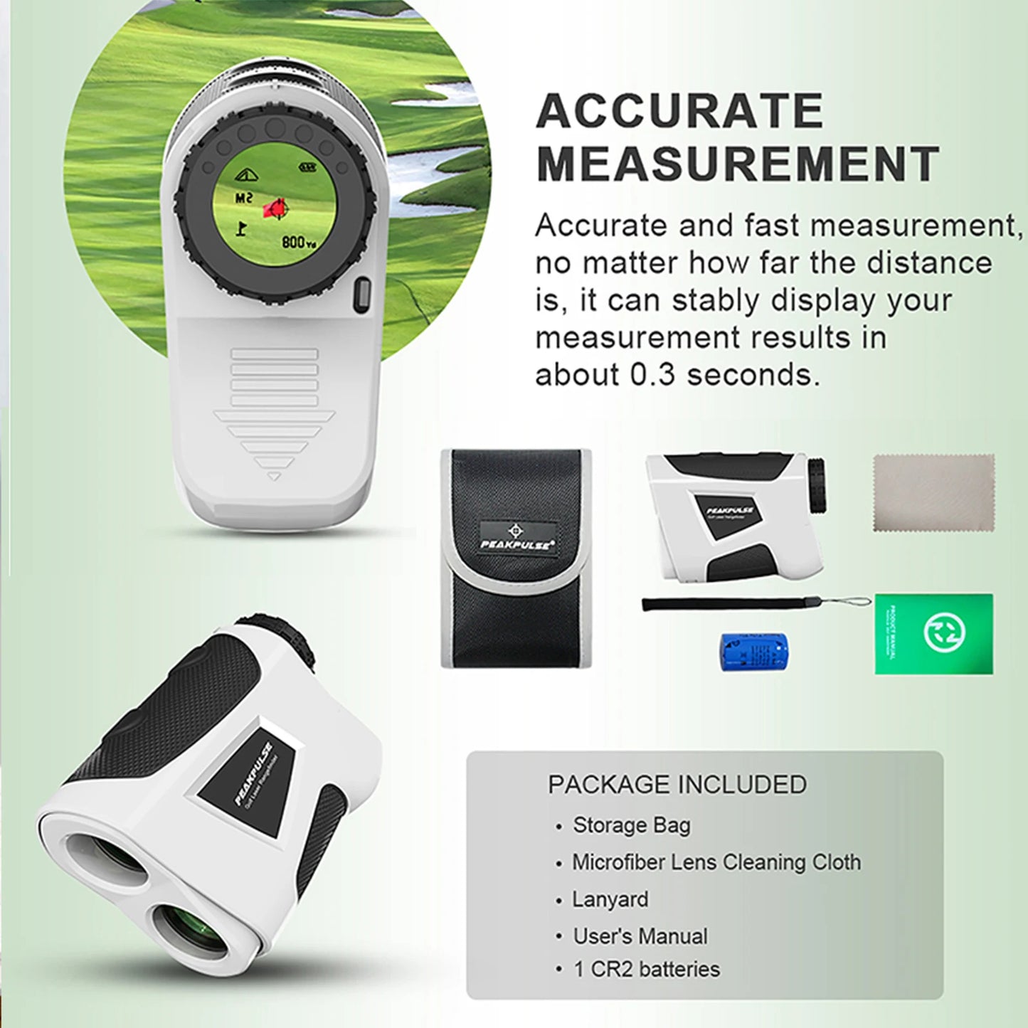 Peakpulse Magnetic Golf Laser Rangefinder With Vibration