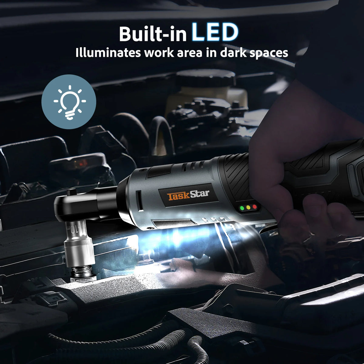TaskStar Cordless Electric Ratchet Wrench Set