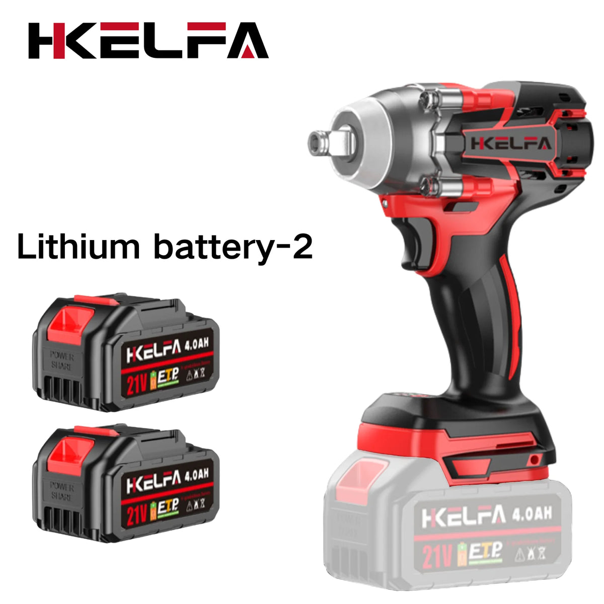 HKELFA Brushless Cordless Impact Wrench Tool