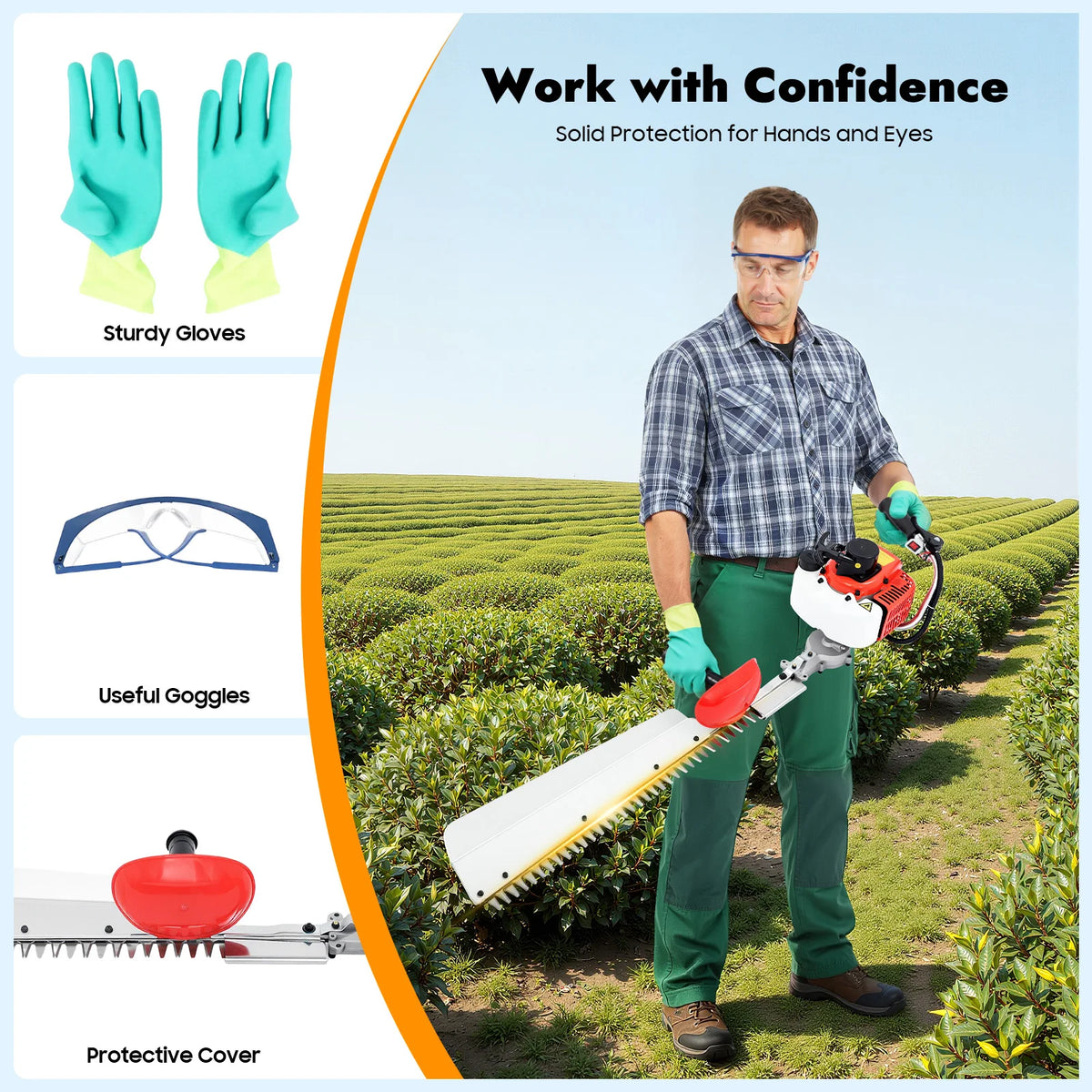27.56in Single Edge Hedge Trimmer 0.65kW 7500rpm Cordless Garden Bush Trimmer Tool for Yard Garden Landscaping