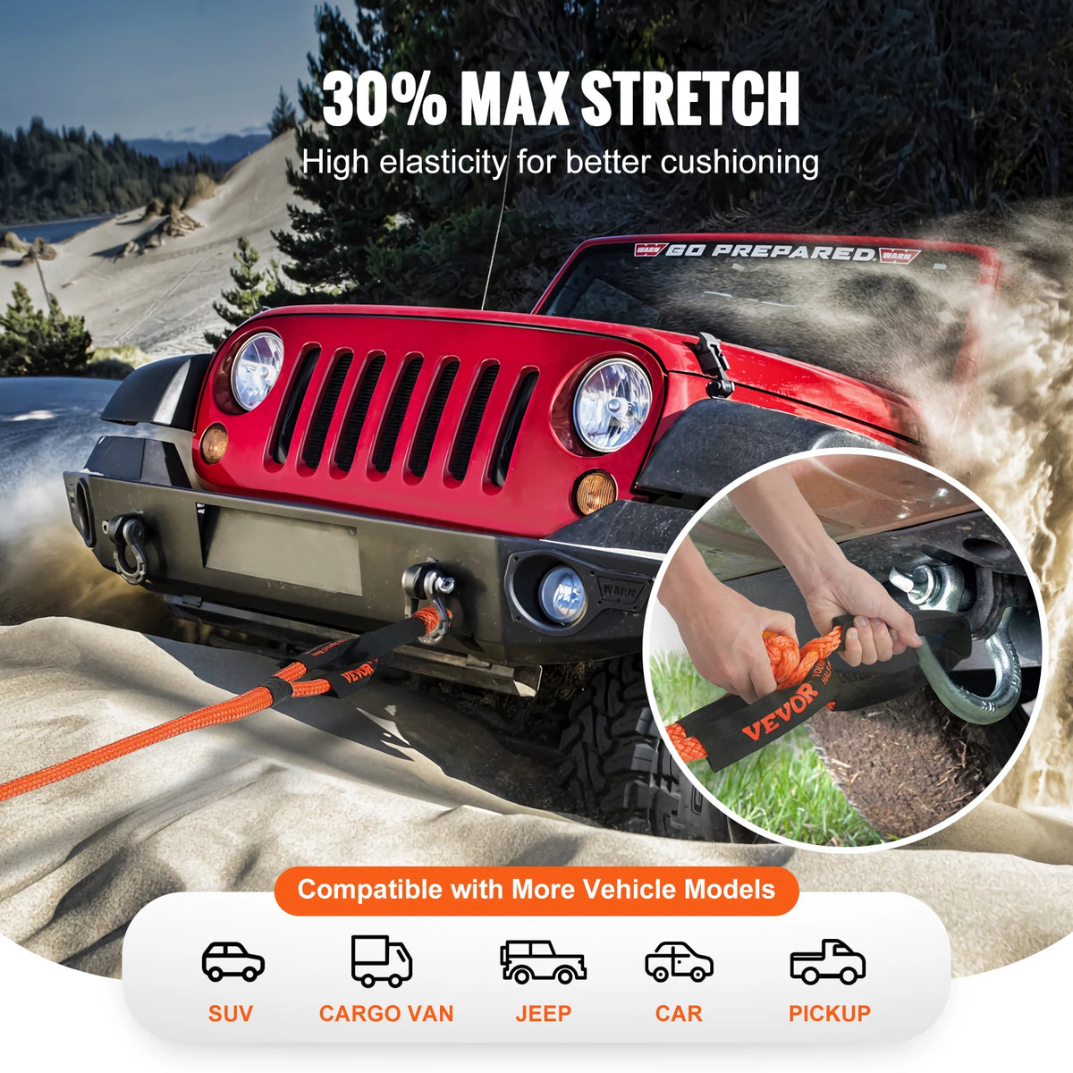 Heavy Duty Nylon Towing Rope For Recovery