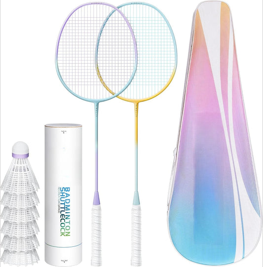 2/4 Pieces Badminton Racket Set With 6/12 Shuttlecocks And Portable Carry Bag Complete Outdoor Sports Kit For Backyard Leisure Family Games Adult Beginner Training Campus PE Class Lawn Team Entertainment Activities