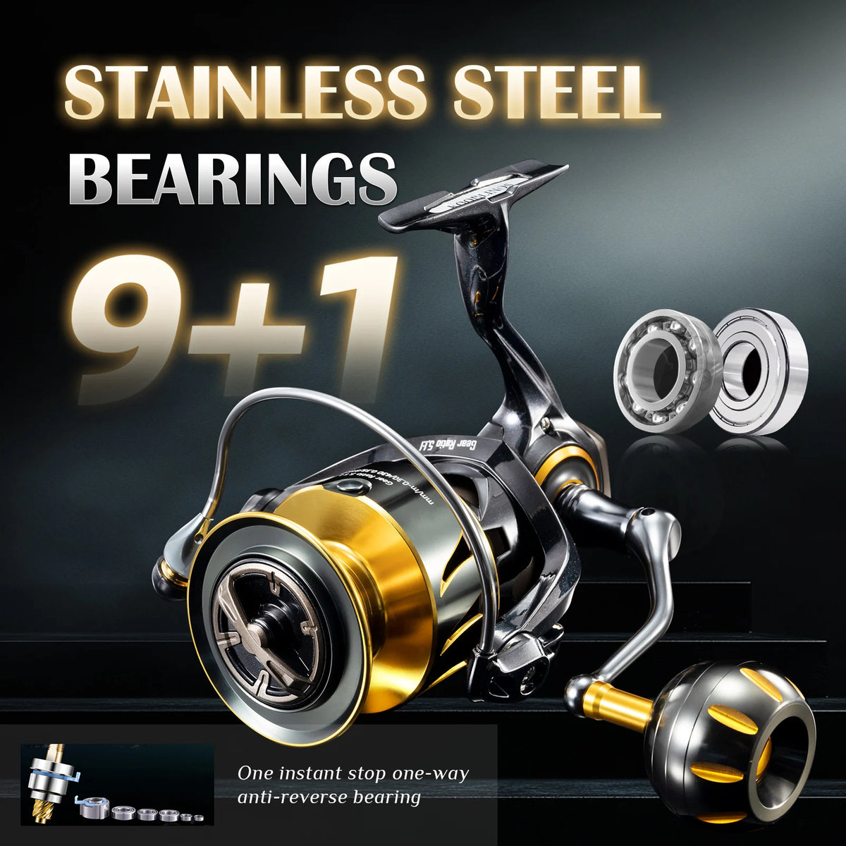 Rooblinos Saltwater Spinning Reel for Surf Fishing