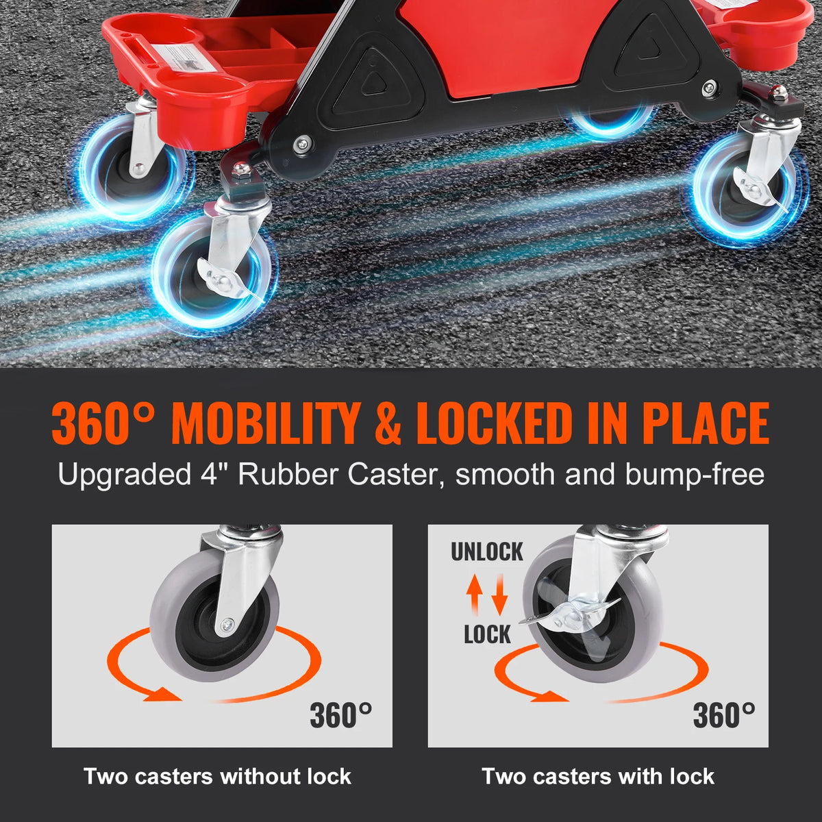 SucceBuy Rolling Mechanic Seat With Tool Storage