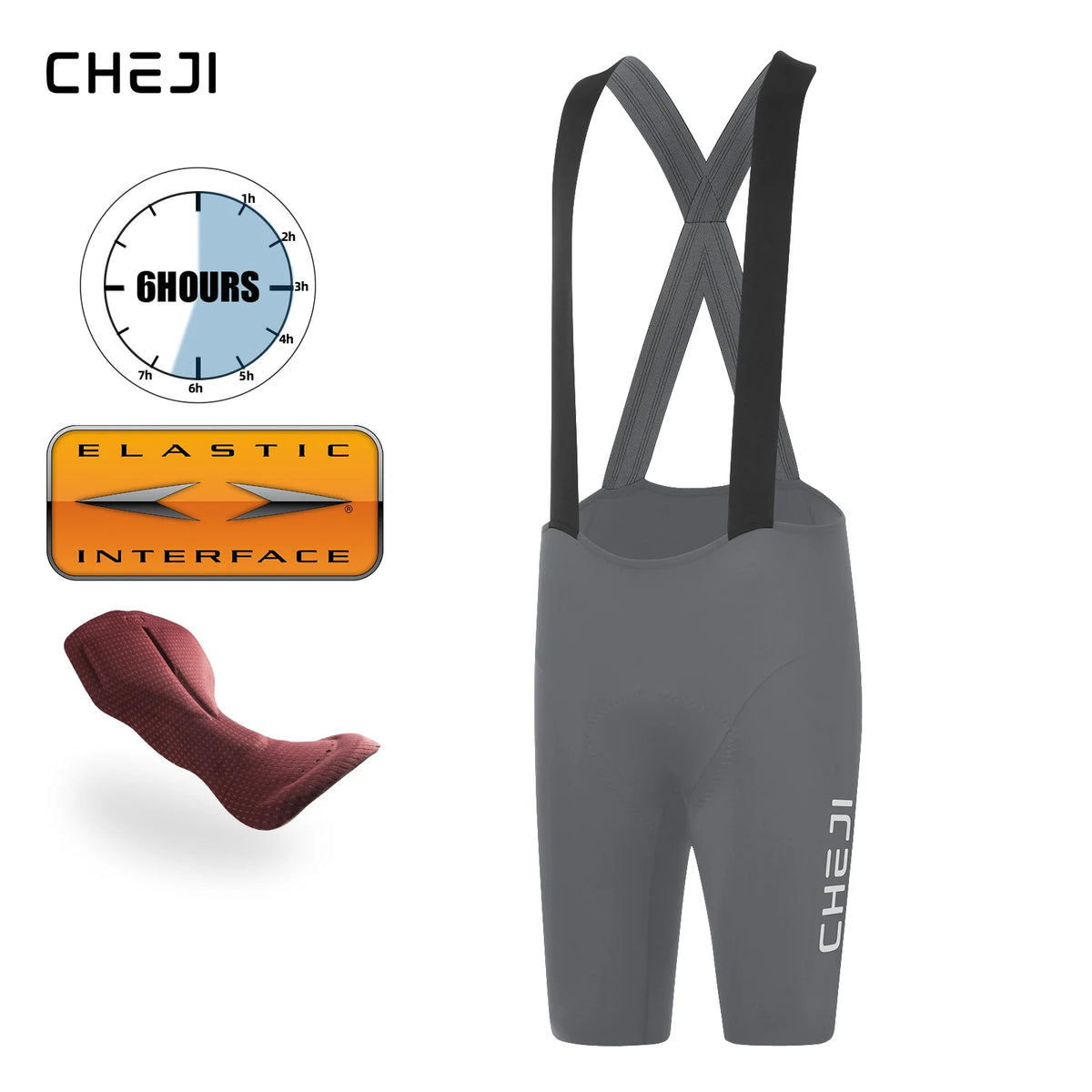 Cheji Men's Breathable Quick Dry Cycling Bib Shorts