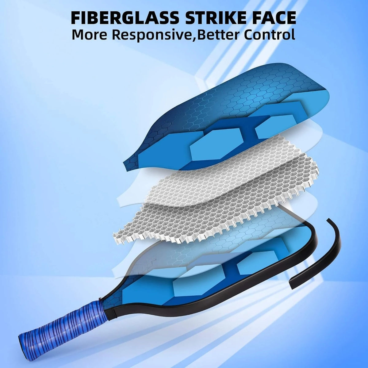 2 Pack 4 Pack USAPA Approved Fiberglass Pickleball Paddles Set Lightweight Rackets With Indoor Outdoor Pickleball Balls Carry Bag And Replacement Overgrips For Beginners Intermediate Players Family Recreational Indoor Outdoor