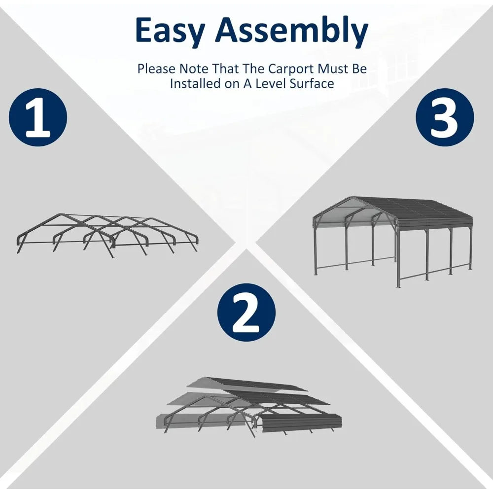Heavy Duty Galvanized Metal Carport Shelter