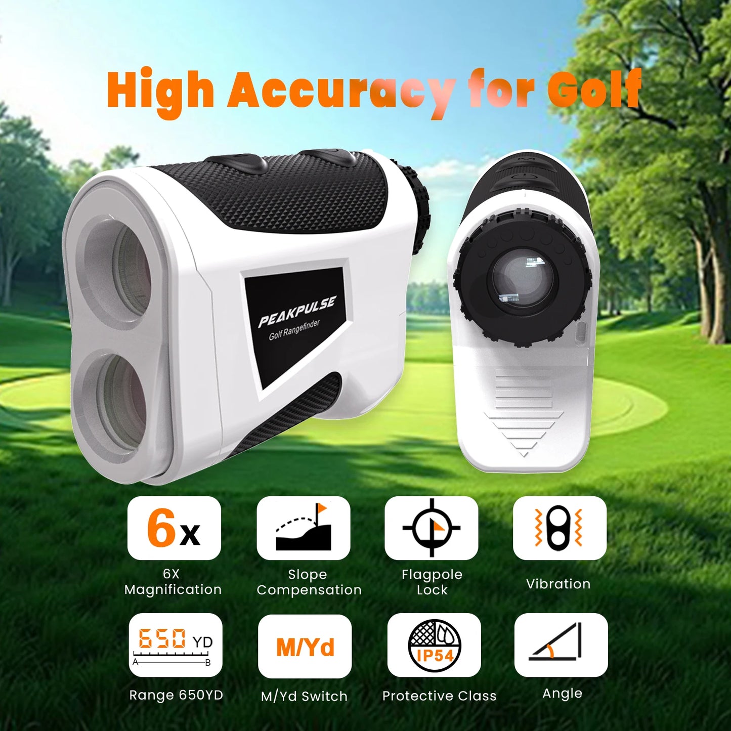 Peakpulse Magnetic Golf Laser Rangefinder With Vibration