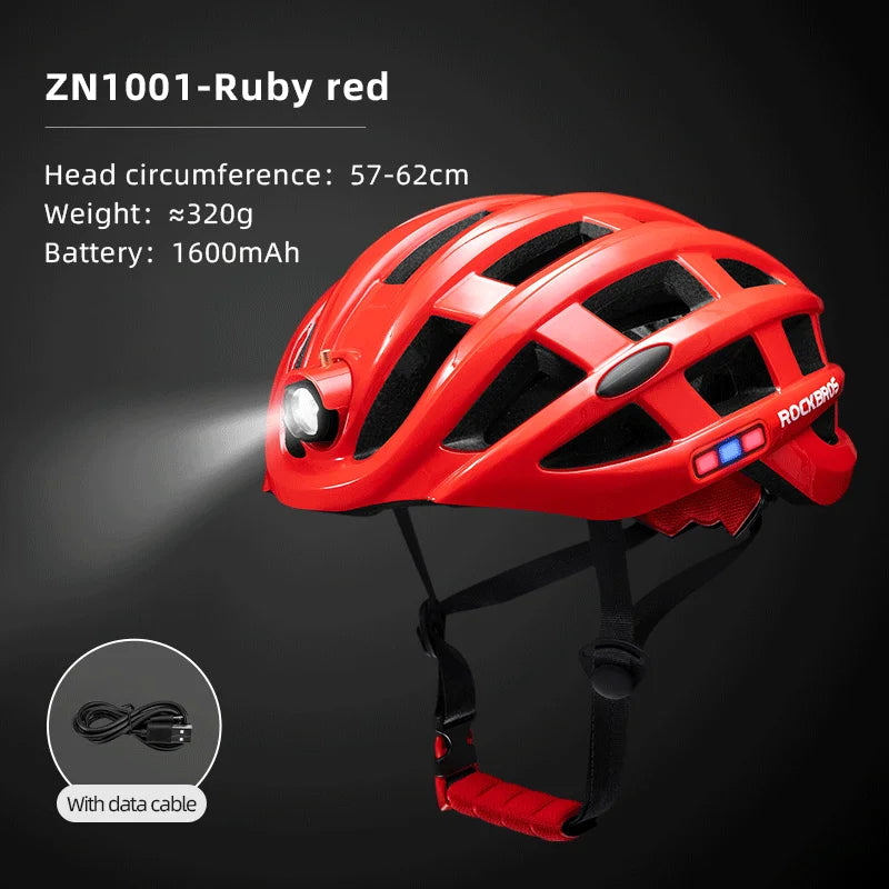 ROCKBROS Ultralight USB Cycling Helmet With Headlamp