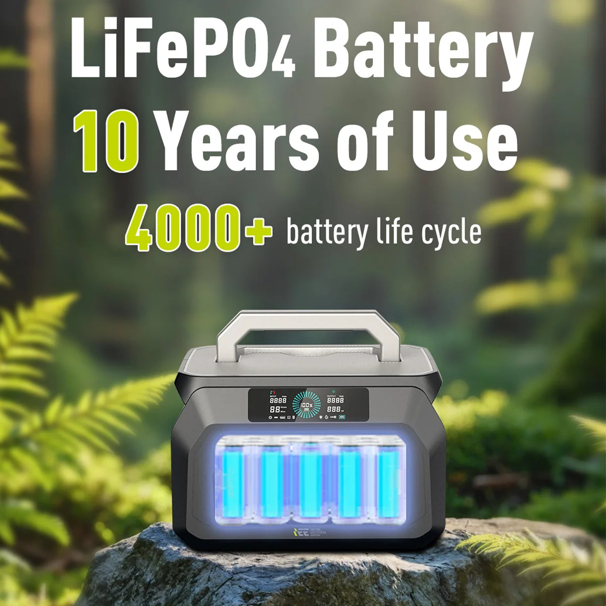 IEE 800W Portable Power Station, 512Wh LiFePO4 Outdoor Solar Generator for Home Use Emergency Camping RV Job Site Hurricane Blackout