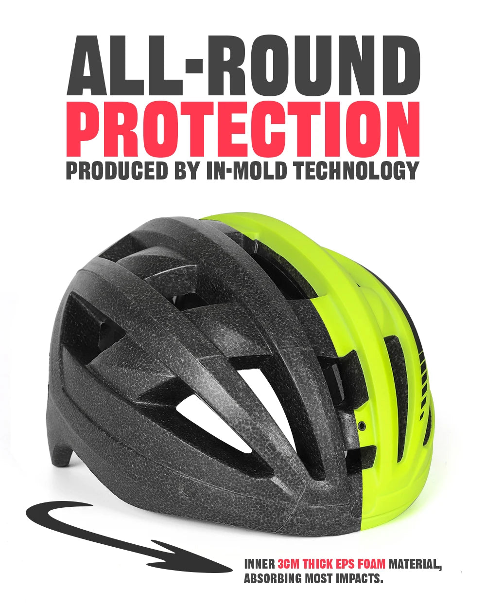 Victgoal Adult Bike Helmet With USB Light And Goggles