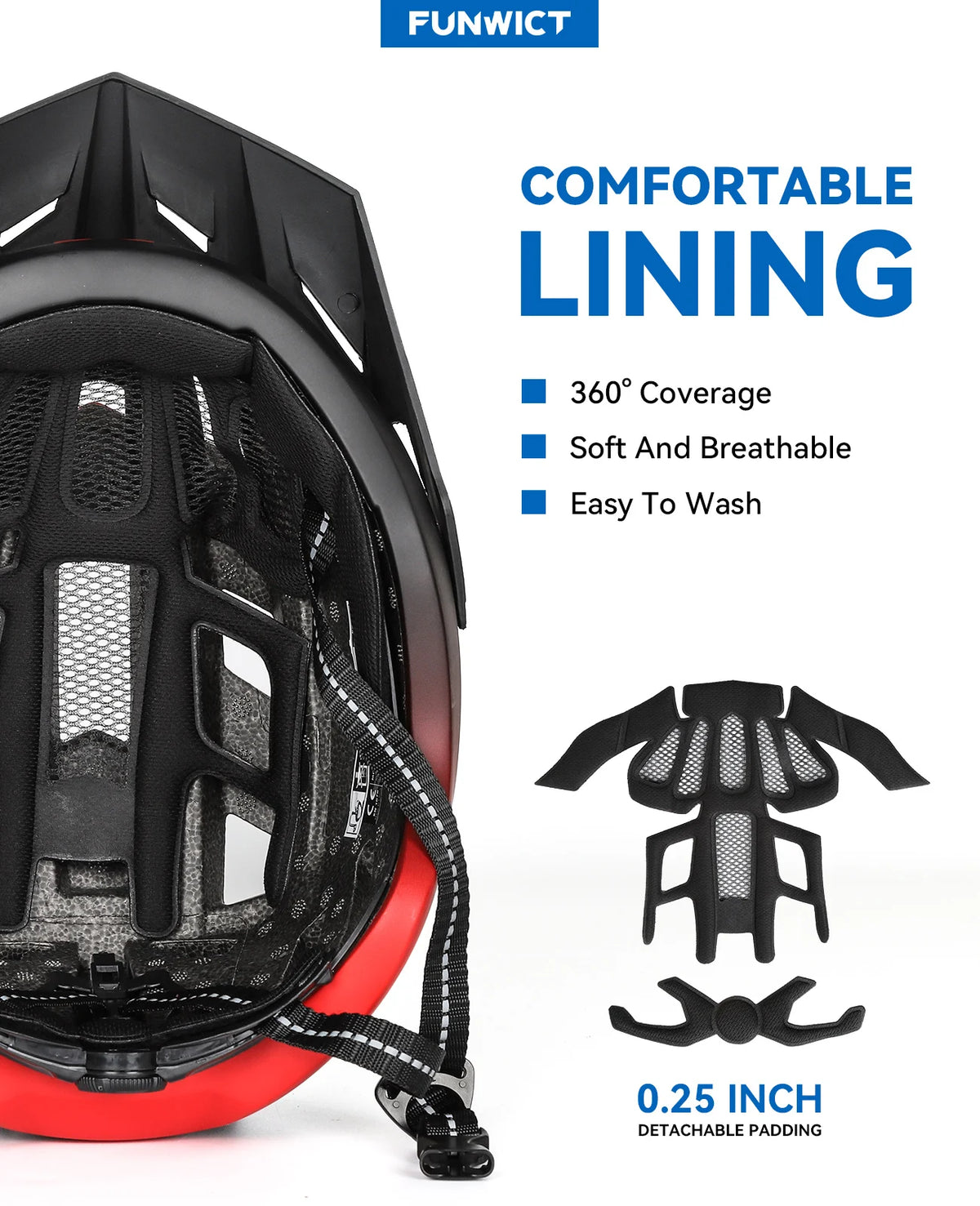 Funwict Cycling Helmet With Goggles And Rear Light