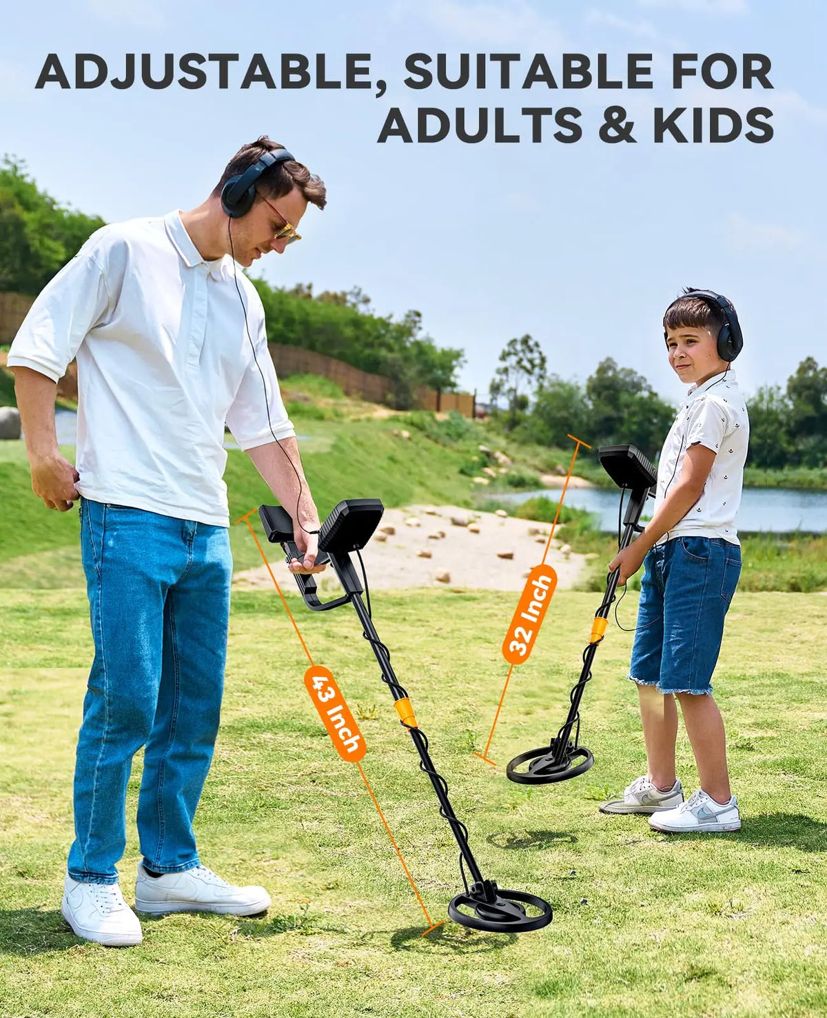 SUNPOW Professional Metal Detector for Adults,8" IP68 Waterproof Coil,4 Modes LCD,Lightweight Pinpoint Gold Detector,Outdoor Treasure Hunting Coin Relic Finder