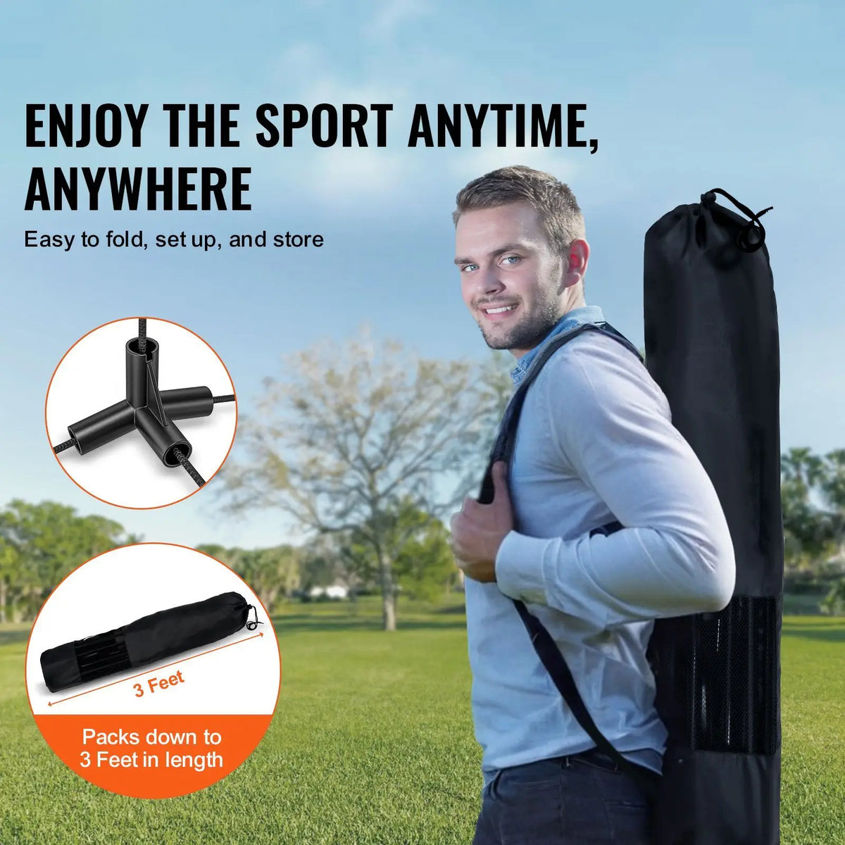 New Badminton Net, Height Adjustable Volleyball Net, 17Ft Wide Foldable Pickleball Net, Portable Easy Setup Tennis Net Set with