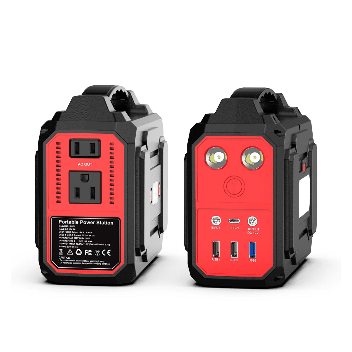 Portable Power Station Solar Generator With AC USB Outputs