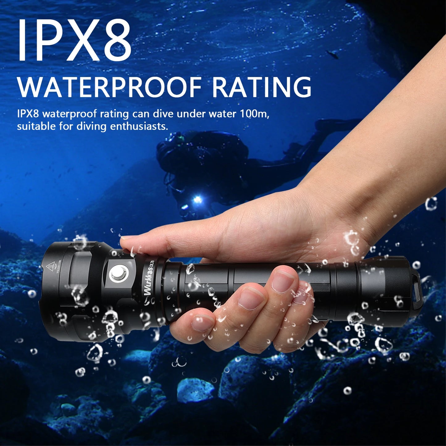 Wurkkos DL70 Rechargeable Underwater Diving Flashlight