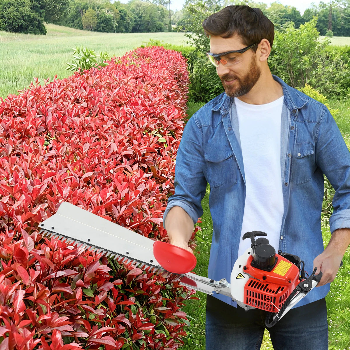 27.56in Single Edge Hedge Trimmer 0.65kW 7500rpm Cordless Garden Bush Trimmer Tool for Yard Garden Landscaping