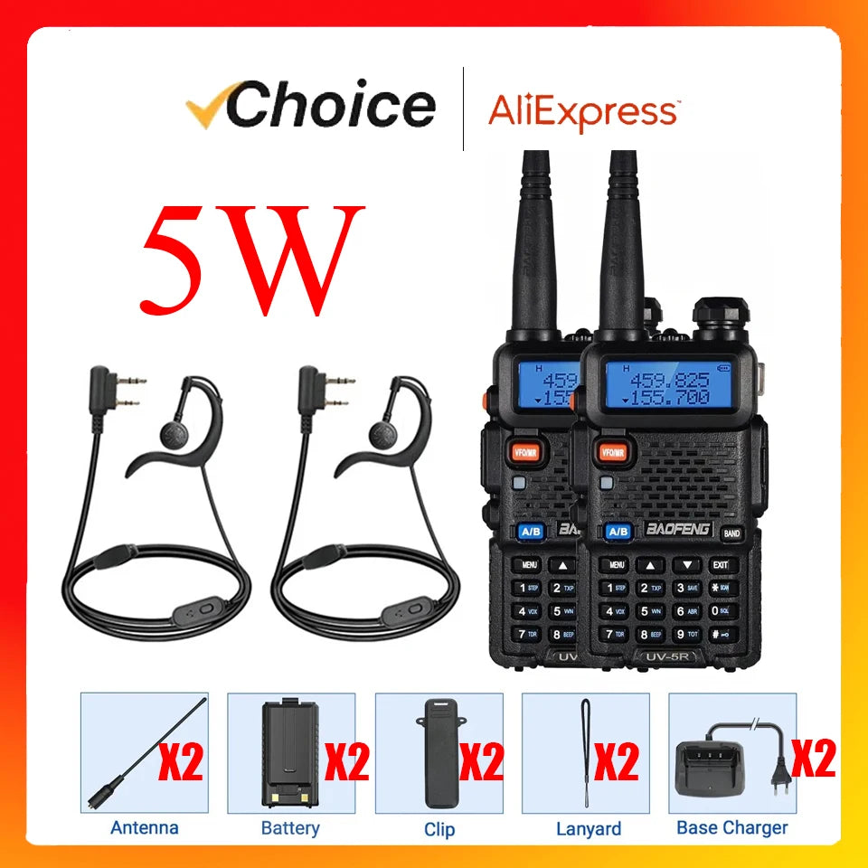 BAOFENG Dual Band Long Range Walkie Talkie