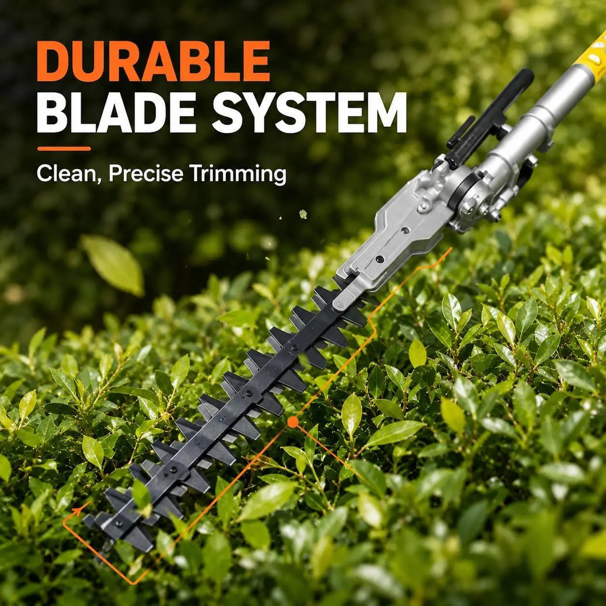 Tacleekii Gas Hedge Trimmer 2 Cycle Engine 24 Inch Dual Action Blade Multi Tool 43CC Engine Options Long Reach Shaft,Anti Vibration Handle,Hedge Care,Yard Landscaping