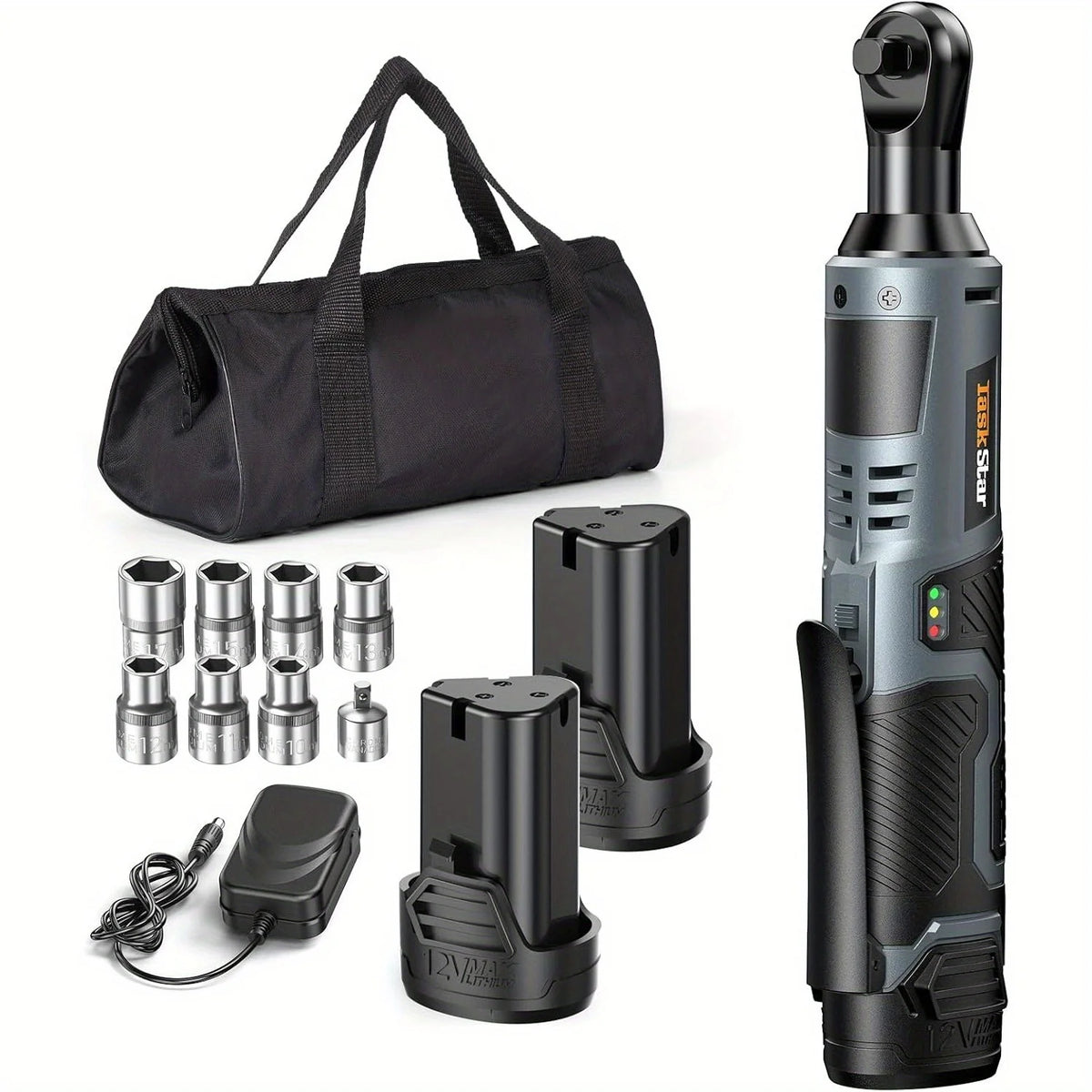 TaskStar Cordless Electric Ratchet Wrench Set