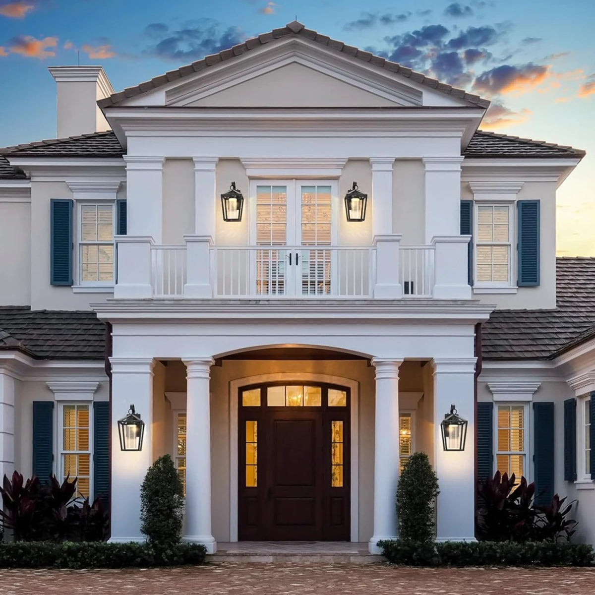 Outdoor Dimmable LED Wall Light 15 Inch Black Seeded Glass Dusk to Dawn Auto On/Off Sconce for Porch Patio Entryway