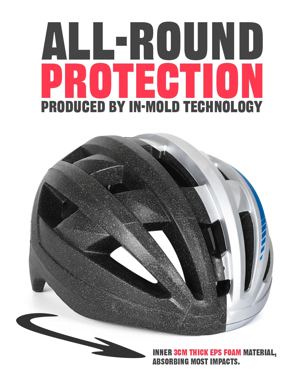 VICTGOAL Mountain Bike Helmet With Goggles And USB Light