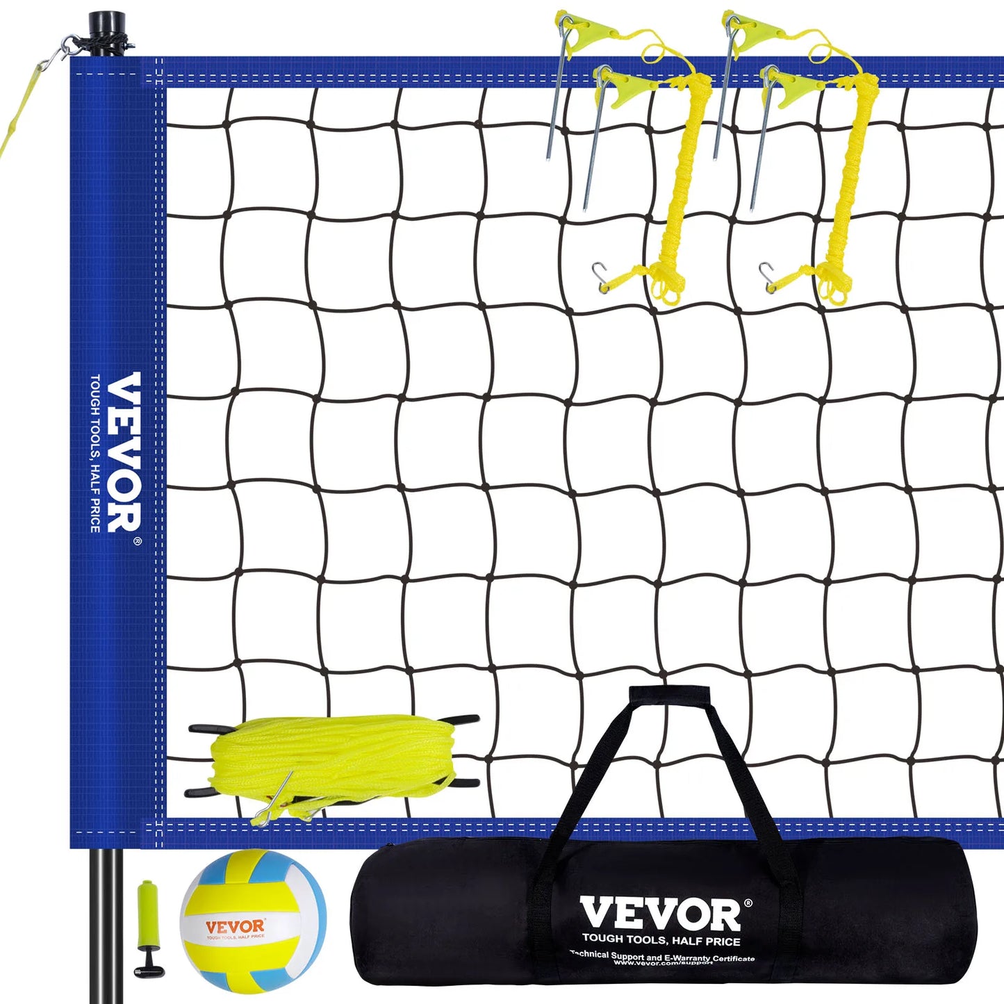 Adjustable Outdoor Volleyball Net System With Pump