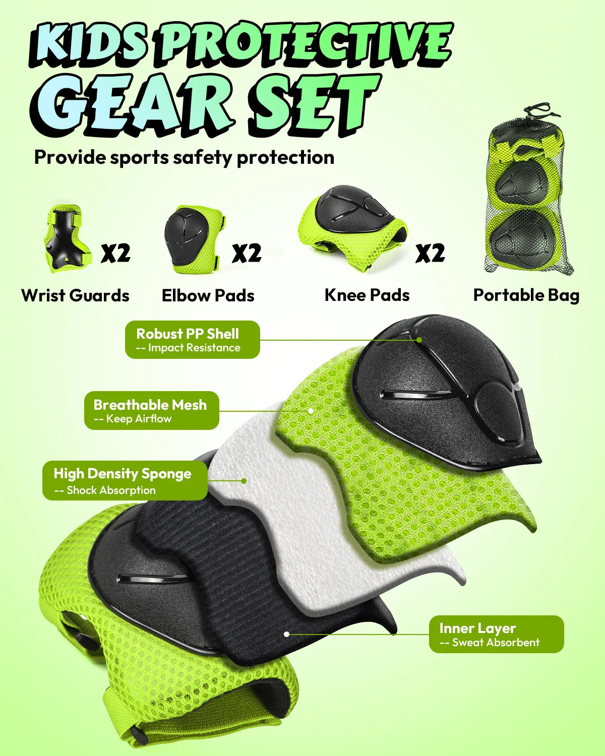 VICTGOAL Kids Bike Helmet and Protective Gear Set