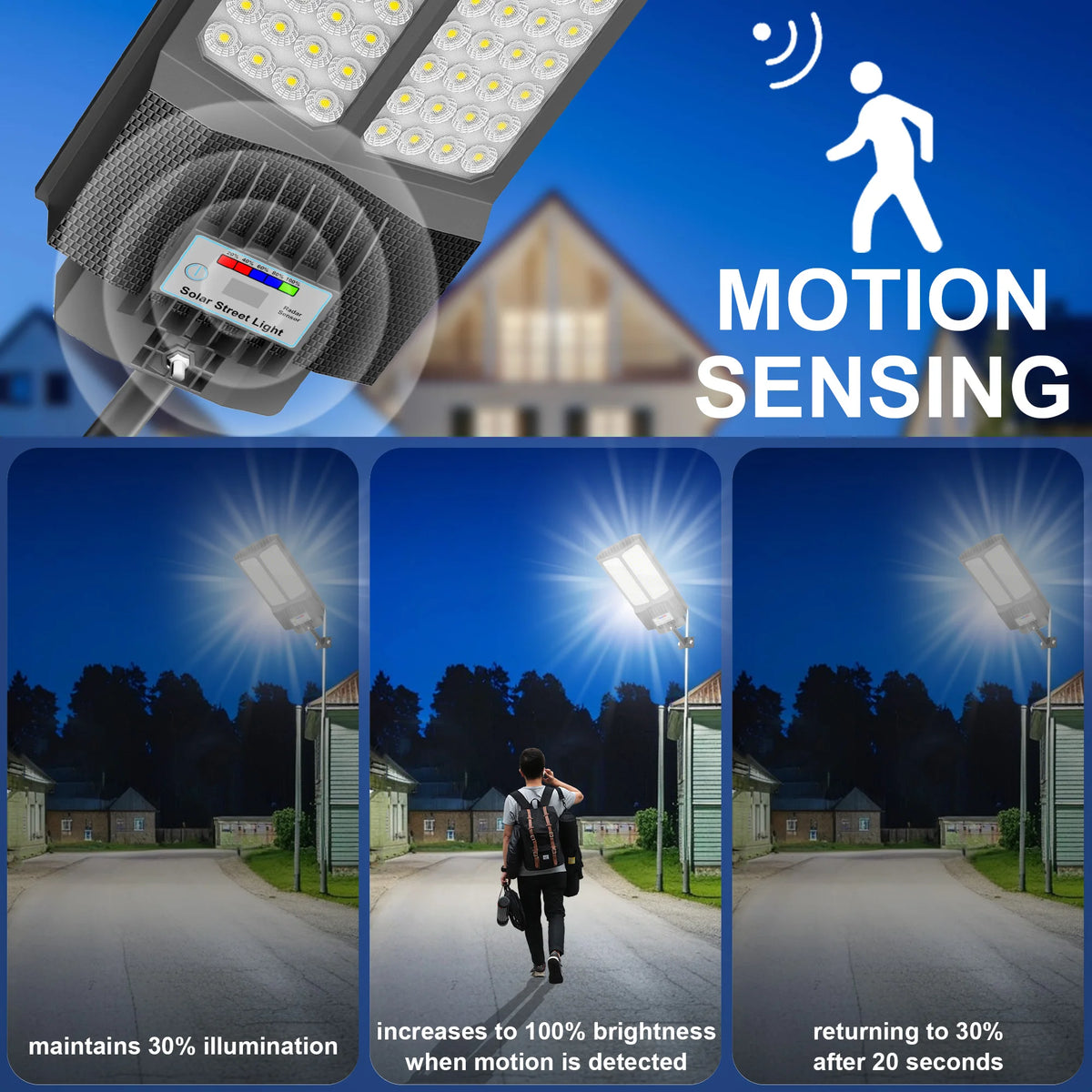 Solar Light Outdoor, Outdoor Solar Lamps, Solar Street Light, 5000W Super Bright Solar Light, Ip65 Waterproof Led Flood Light, 10000 Lumens, Dusk-To-Dawn Auto, Motion Sensor & Remote Control, Easy Install for Yard, Patio, Gar