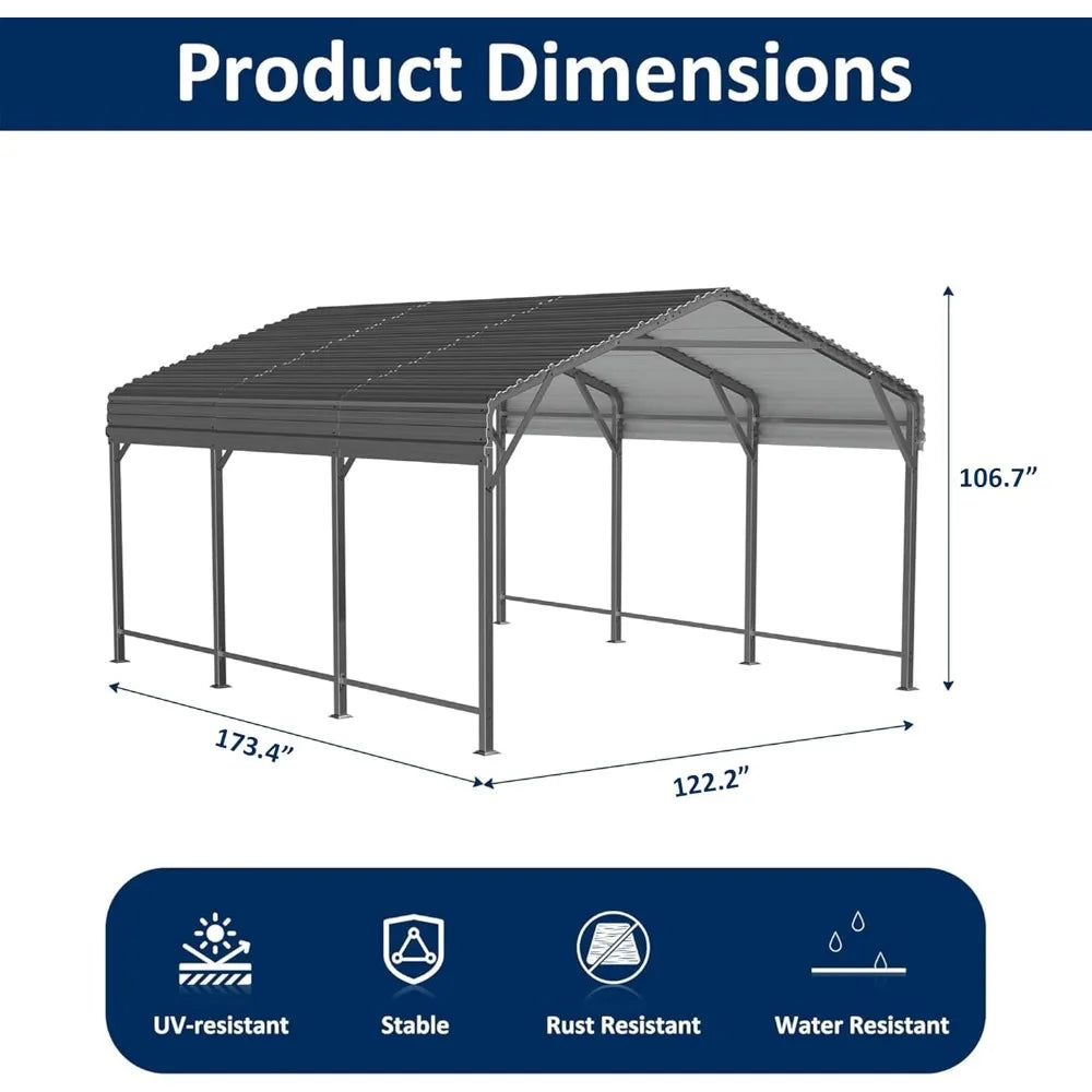Heavy Duty Galvanized Metal Carport Shelter