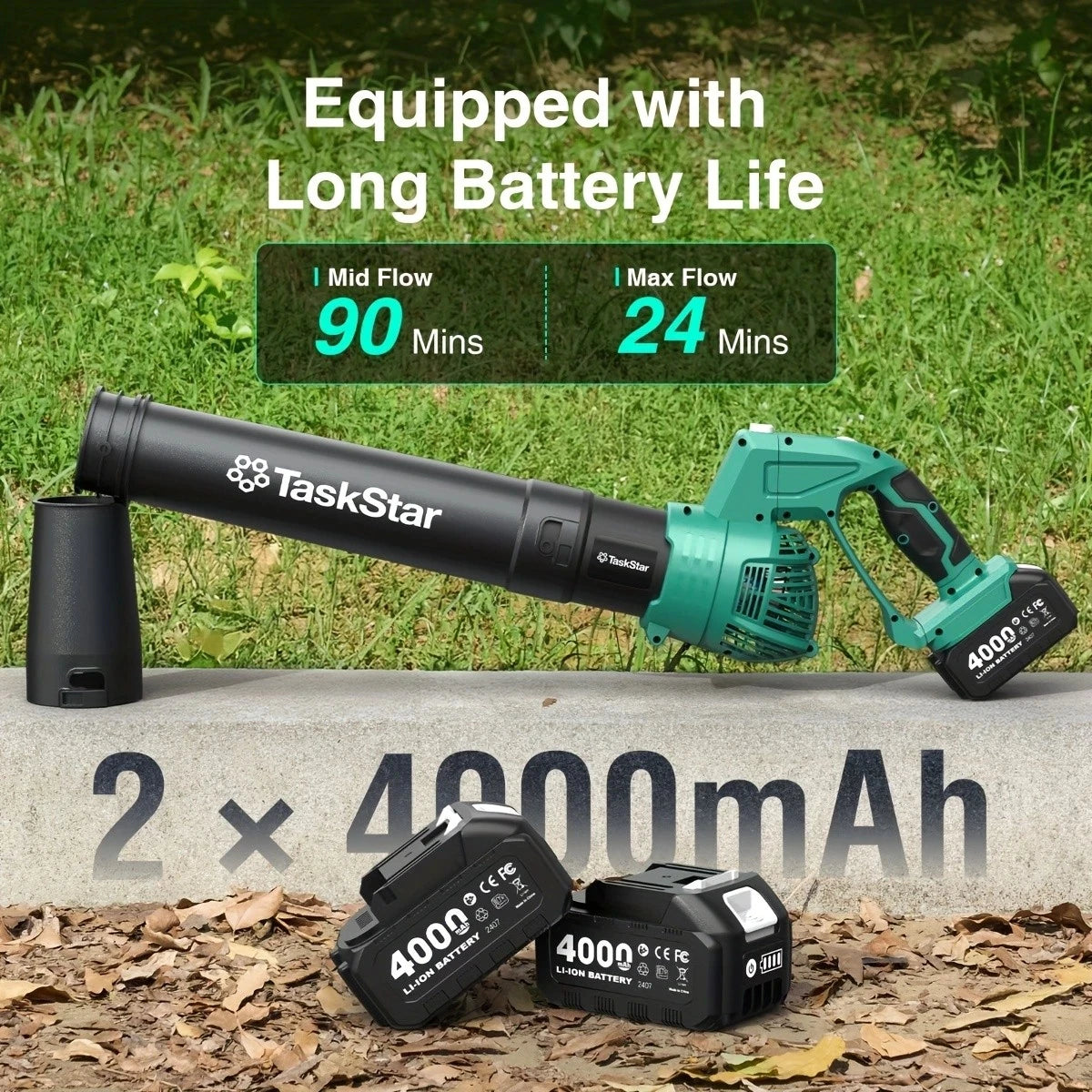Taskstar 21V Cordless Leaf Blower With Swivel