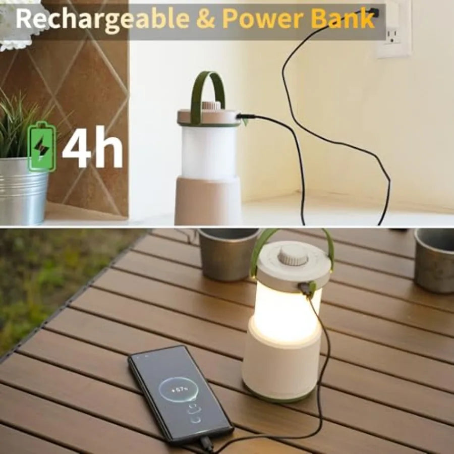 LED Camping Lantern Rechargeable, 800LM, 30Hours Runtime, 5 Modes Camping Light with Red Light, IPX Waterproof Lantern Flashlig