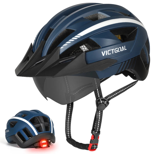 VICTGOAL MTB Helmet With Goggles And Rear Light