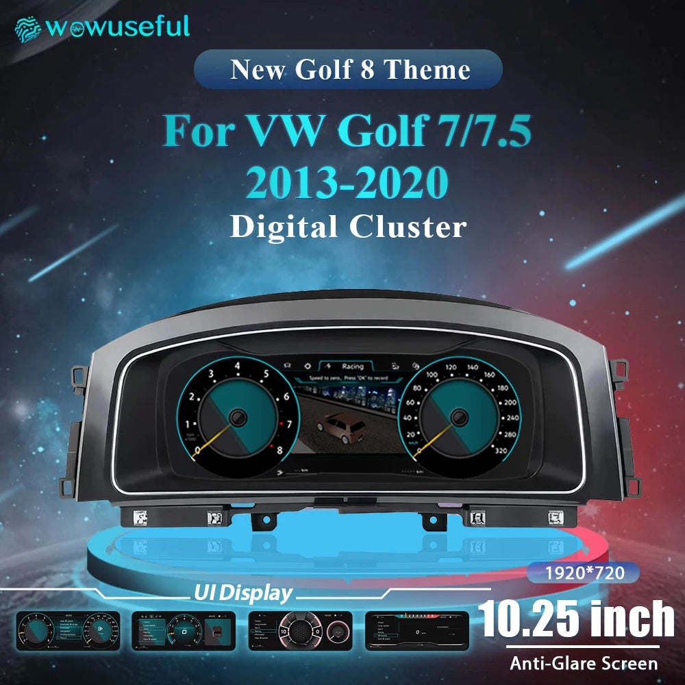 Speedometer Linux Lcd Digitaal Dashboard For VW Golf 7 7.5 MK7 7.5  2013 14 15 16 17 18 19 20  Years Cluster Auto Radio Instrument Paneel Cockpit