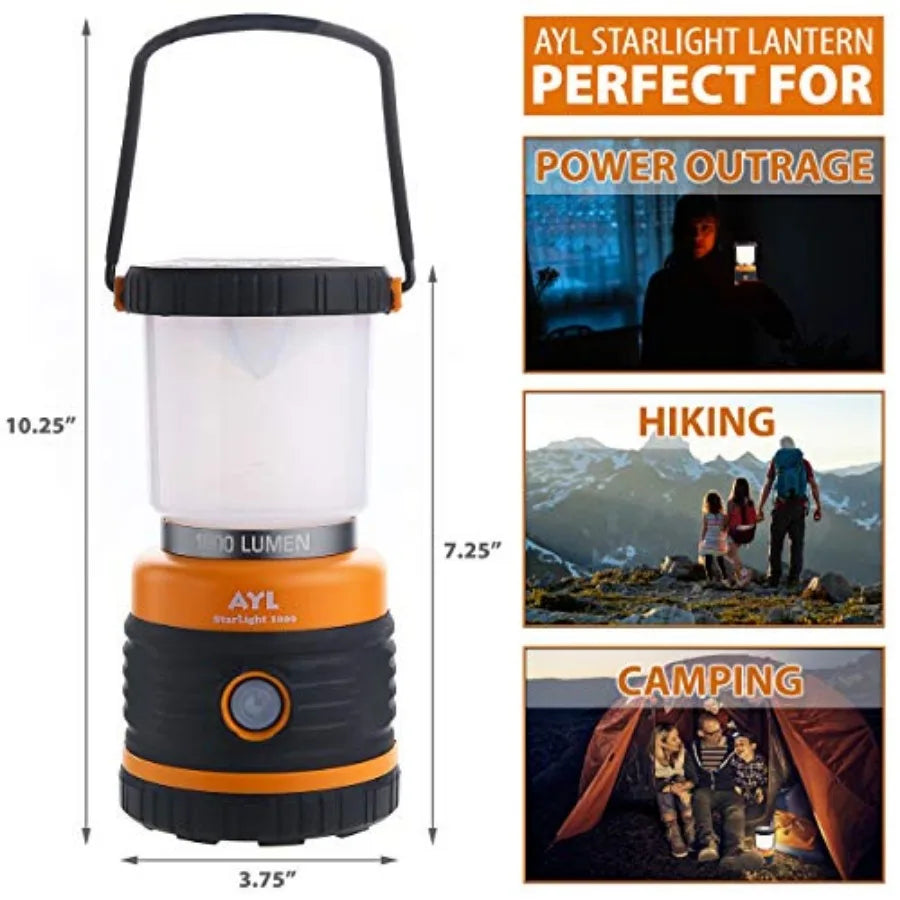 LED Camping Lantern Rechargeable, 1800LM, 4 Light Modes, 4400mAh Power Bank, IP44 Waterproof, Perfect Lantern Flashlight for Hu