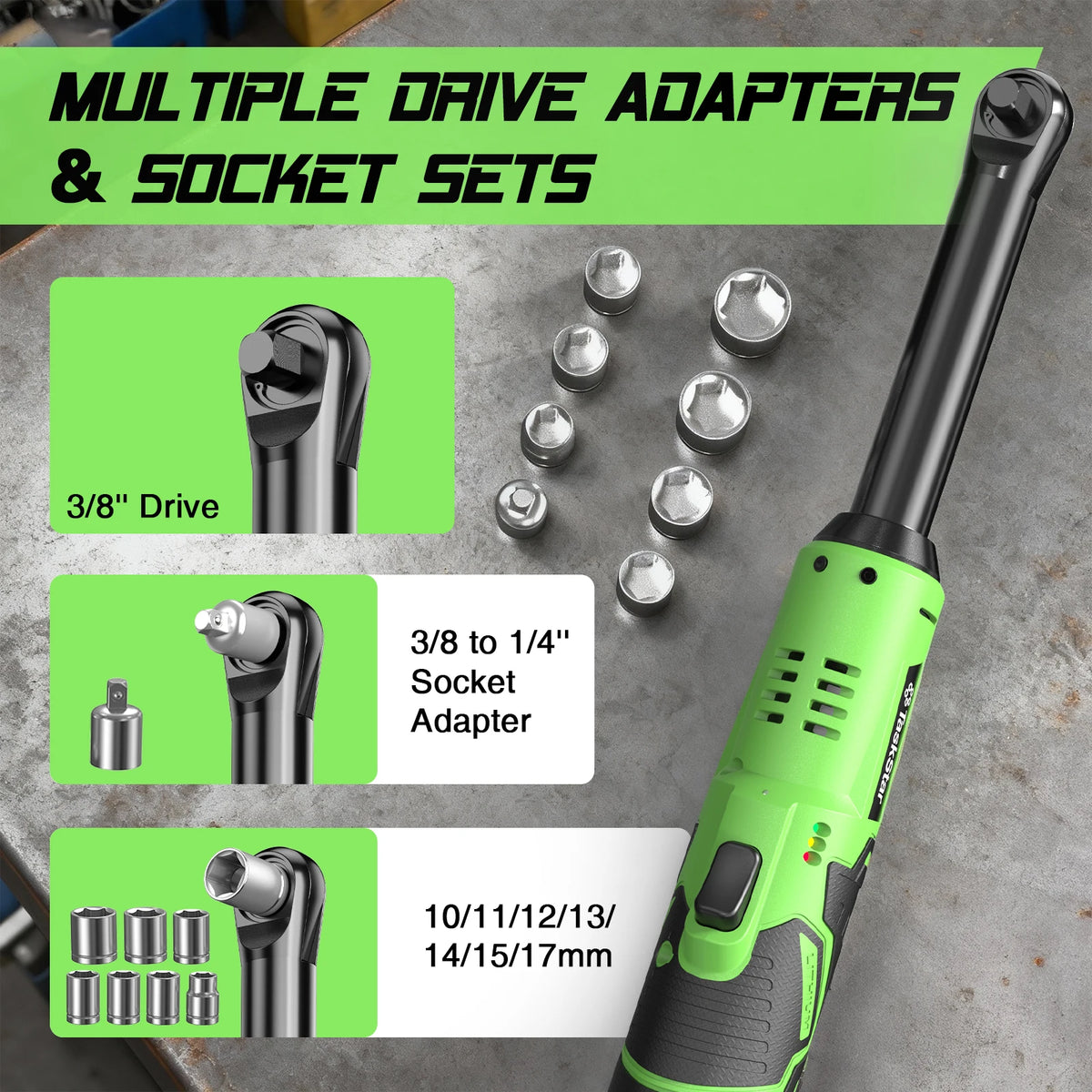 Taskstar 12V Cordless Electric Ratchet Wrench Set