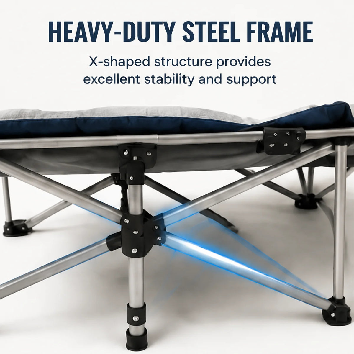 Portable Folding Camping Cot With Padded Mattress
