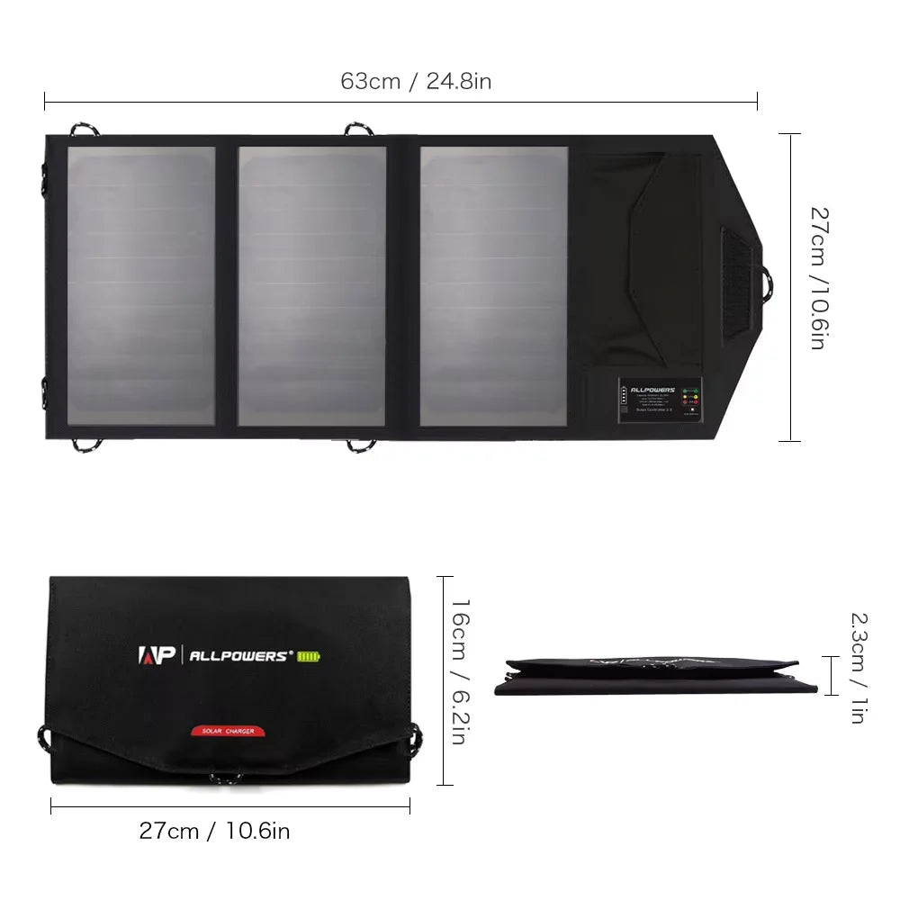 Allpowers 21W Foldable Solar Panel Portable Charger