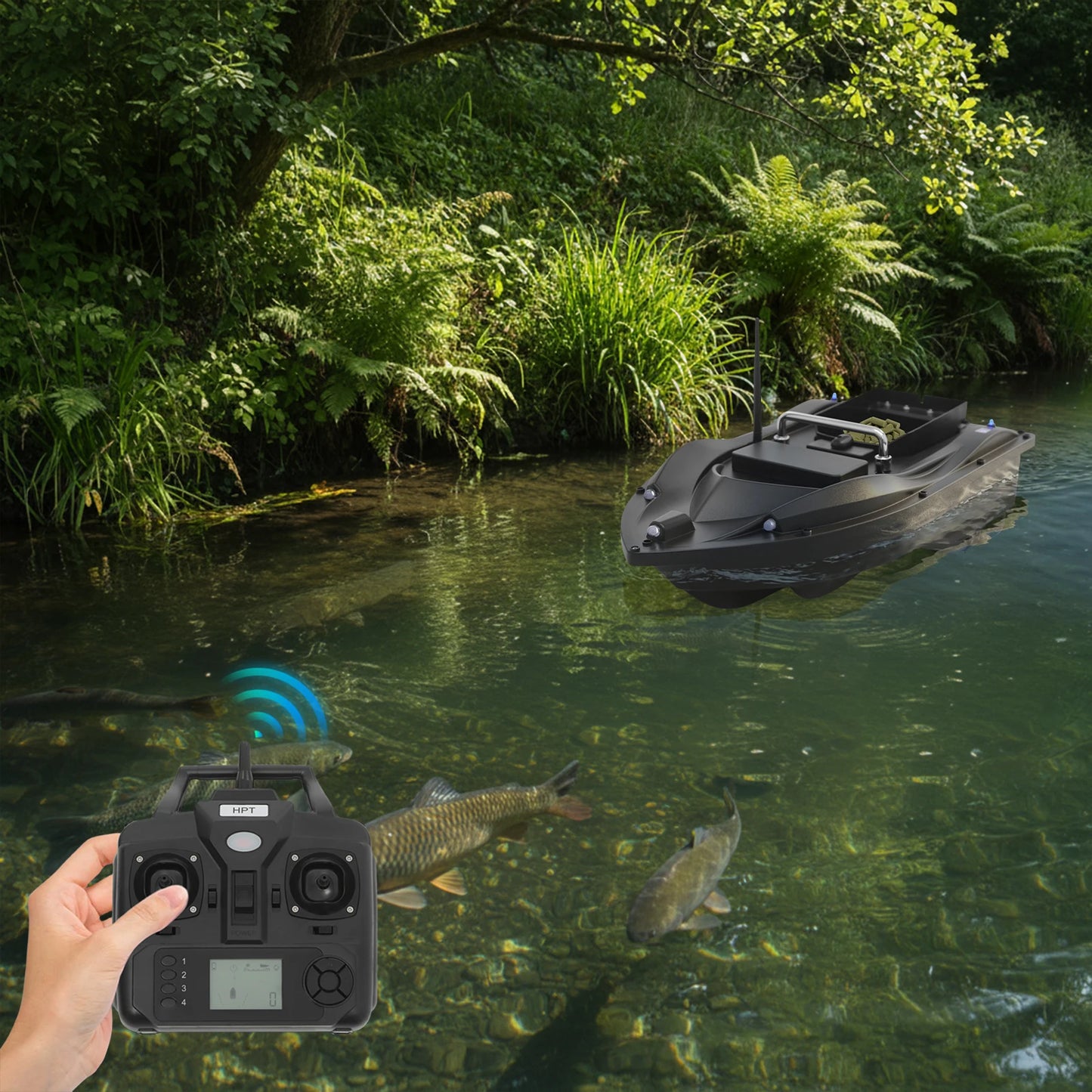 Bymaocar 16 Position GPS Fishing Bait Boat With Remote