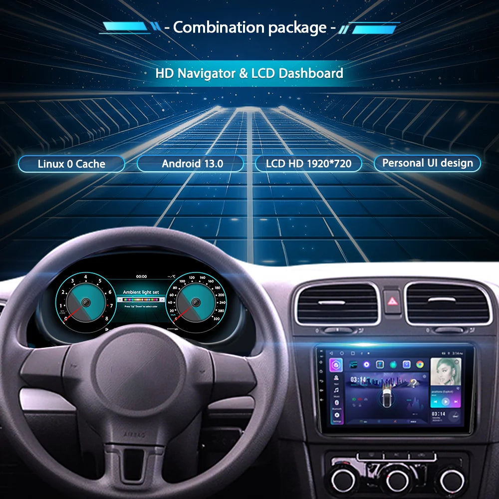 Speedometer Linux Lcd Digitaal Dashboard For VW Golf 7 7.5 MK7 7.5  2013 14 15 16 17 18 19 20  Years Cluster Auto Radio Instrument Paneel Cockpit
