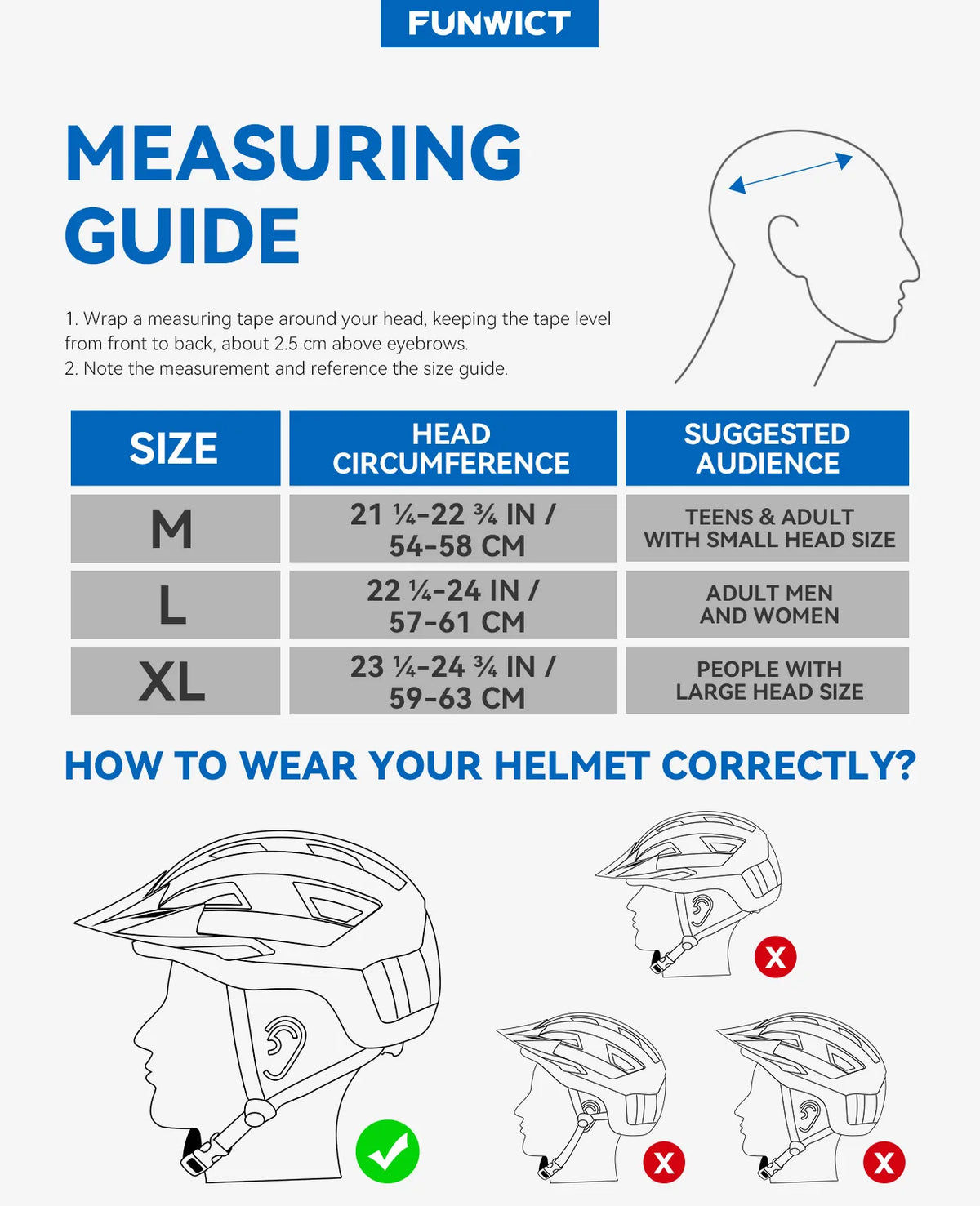 FUNWICT Cycling Helmet With Goggles And Rear Light