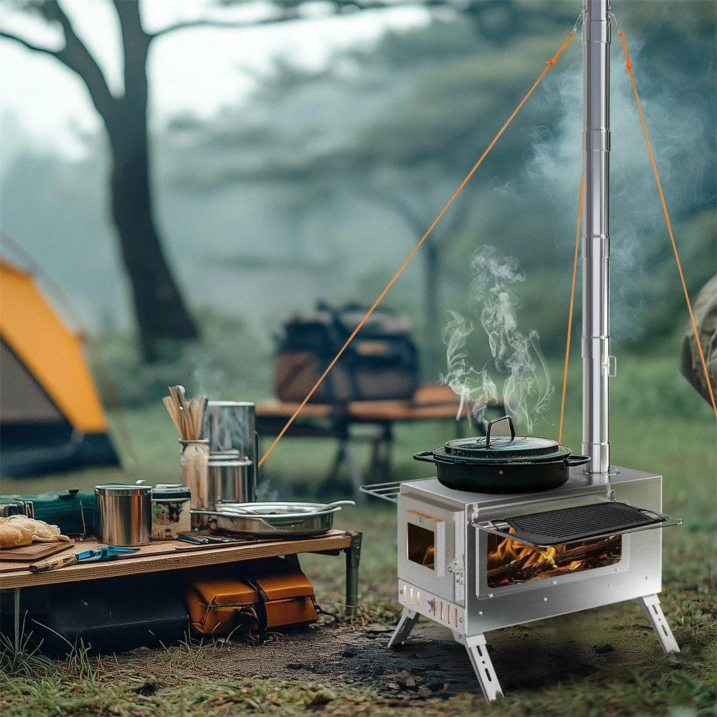 Portable Stainless Steel Hot Tent Wood Burning Stove